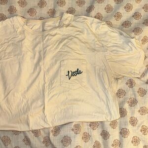 VISSLA Cream Tee with Dark Green Script